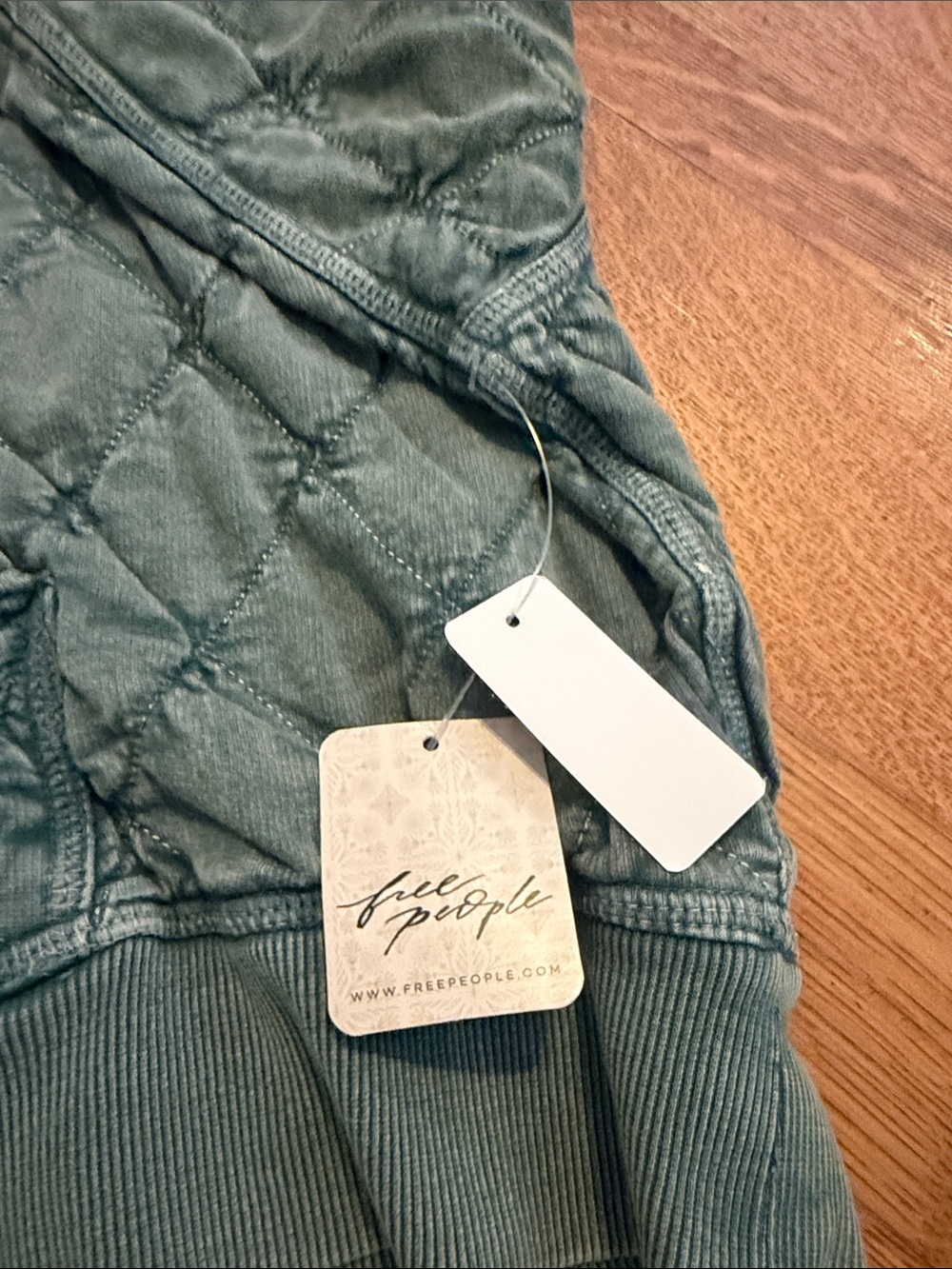 Free People Quilted Bomber Jacket in Sage